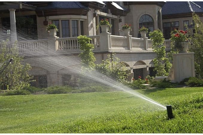 Rain Bird 5000 Heavy Duty Simple Adjust Gear Driven Rotor Sprinkler Head, 4-Pack - 3/4 inch Inlet - Water Efficient 4 inch Pop Up Lawn Sprinkler, Adjustable 40-360 Degree Arc and 25-50 ft Radius