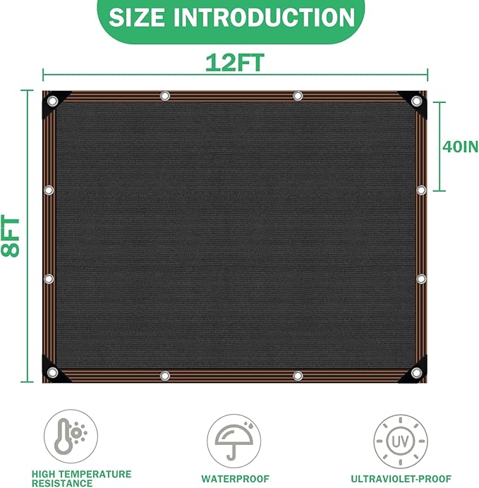 Shade Cloth - for Plants Greenhouse, 70% Sunblock Shade Sails -for Outdoor Garden Pergola Patio Lawn, Sun Protection Neting Cover for Kennel Chicken Coop Easier to Hang Plant Cover