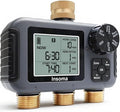 Insoma 3 Outlet Sprinkler Timer Brass Inlet & Outlet, Programmable Garden Hose Timer with Rain Delay, Manual& Automatic Watering System