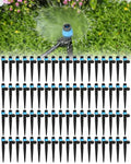 72Pack Drip Irrigation Parts, Quick Connect 1/4" Adjustable 360° Emitter Sprinklers with 6" Stake, Easy-Clean for Garden & Farm Irrigation Systems
