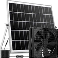 7 Inch Large Airflow Solar Powered Fan Exhaust Vent for Outside Greenhouse Chicken Coop Shed Trailer, 22W Solar Panel IPX7 Waterproof Brushless DC Motor 16.5 Ft On/Off Switch Cable