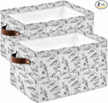 Farmhouse Monkey Storage Bins Cubes Waterproof Cloth Storage Basket, Vintage Plants Rustic Turtles Peacock Foldable Storage Bags for Shelf Closet Clothes Organizers with Handles 15x11x9.5 in 2PCS