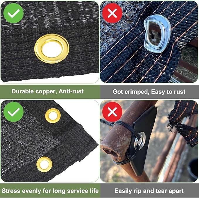 Mklsit Shade Cloth for Garden, 40% 6.5 x 10 FT Greenhouse Shade Cloth Black Mesh Tarp with Reinforced Grommets, Resistant Sun Shade Net for Plants Cover, Vegetables, Patio, Chicken Coop Sunshade