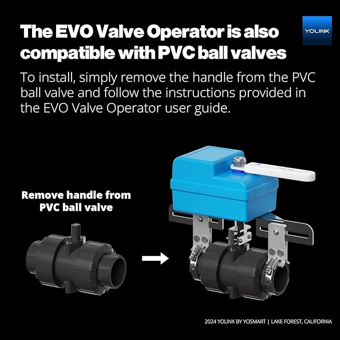 YoLink Smart Water Valve Controller, with Valve Operator, Easy No-Plumber DIY Installation, Remote Control, Compatible with Alexa/Google Assistant, IFTTT - YoLink Hub Required