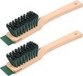 2 Pcs Lawn Mower Scrub Brush Universal Lawn Mower Stiff Bristle Brush with Scraper and Wood Handle for Deck Gutter Garden Tool Cleaning