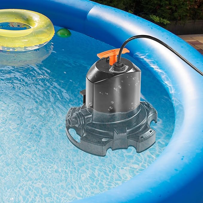 VEVOR 1/2 HP Submersible Pool Cover Pump – 1575 GPH, 24 ft Max Lift, Water Removal and Transfer Pump for Swimming Pools, Inflatable Water Parks, Draining (25 ft Power Cord)
