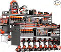 2-Pack Large Power Tool Organizer Wall Mount,Heavy Duty Cordless Tool Organizer with 18 Drill Holder,600 Lbs Capacity 3-Layer Garage Organization for Garage and Workshop (Black)