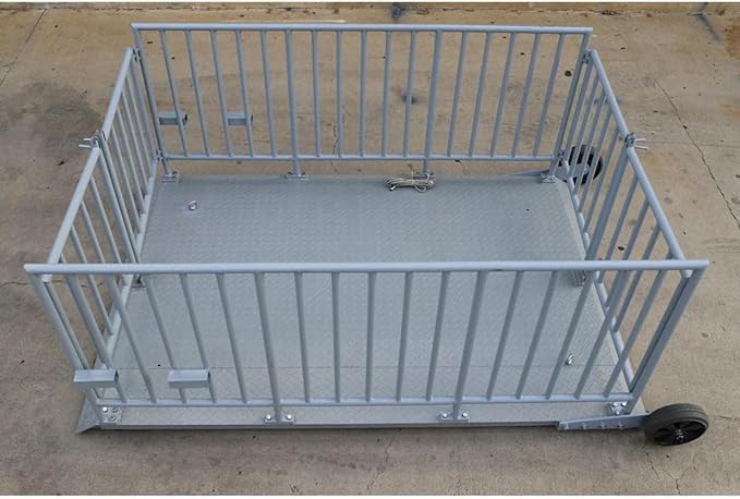 Liberty LS-930 (60” x 84”) Portable Livestock Scale – 5,000 lb x 1 lb Capacity Cage System – Heavy Duty Animal Scale with Indicator, Casters & Ramps for Cattle, Sheep or Goat Weighing