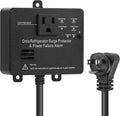 Ortis Refrigerator Surge Protector & Power Failure Alarm, Protects Against Voltage Abnormalities, with LED Indicator Light & 110dB Alarm, Ideal for Refrigerators, Freezers, and Sewage, Black
