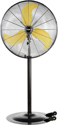 HiCFM 8300 CFM 30 inch Heavy Duty High Velocity Pedestal Oscillating Fan with Powerful 1/3 HP Motor, Ball Bearing, 9 Feet Cord & Turbo Yellow Blade - UL Listed