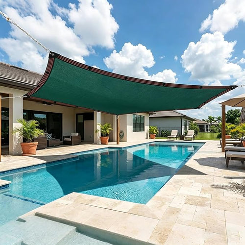 10x 35 FT 90% Sun Shade Cloth Outdoor Patio Dark Green Pergola Shades Cover Privacy Screen UV Block Porch Screens Canopy for Patio Outside Outdoor