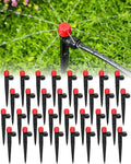 36 Pack Drip Irrigation Parts, Quick Connect 8-Outlet Adjustable 360° Emitters for Garden & Farm Irrigation Systems