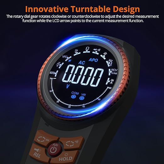Proster Digital Multimeter 6000 Count Smart Meter TRMS Color Screen Voltage Current Capacitance Tester NCV Temperature