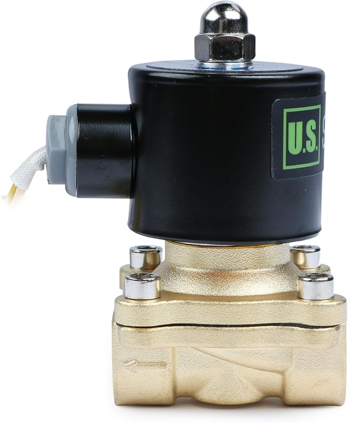 U.S. Solid Smart Solenoid Valve - 1/2 Inch Wi-Fi APP-Controlled Brass Solenoid Valve, 110V AC