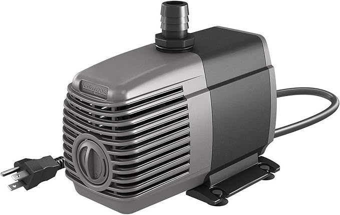 Hydrofarm AAPW1000 92-Watt 1000 GPH Indoor/Outdoor Hydroponic Aquarium Pond 6ft Power Cord for 55 Gallon Reservoirs Submersible Water Pump, 1000-GPH, Black