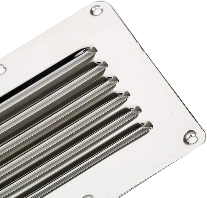 Amarine Made Stainless Steel Stamped Louvered Vent - Rectangular - 07722S - 4-1/2" X 5" (4-Pack)