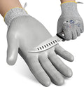 Dowellife Cut Resistant Work Gloves for Men & Women - ANSI A5 & EN388 Level 4, Breathable PU Coated, Grey Non-Marking - for Gardening, Fishing, Automotive, Construction, Wood Carving (Medium, Grey)