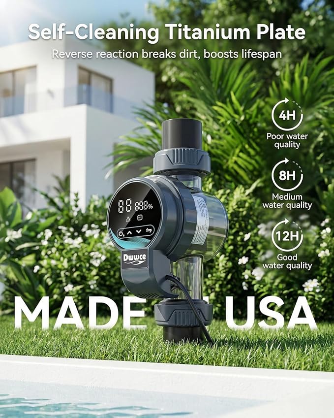 Smart Saltwater Pool Chlorinator System 32000 Gallons, Salt Chlorine Generator Above Ground Pool with APP Control for Inground Pool Water Treatment, USA Titanium Cell