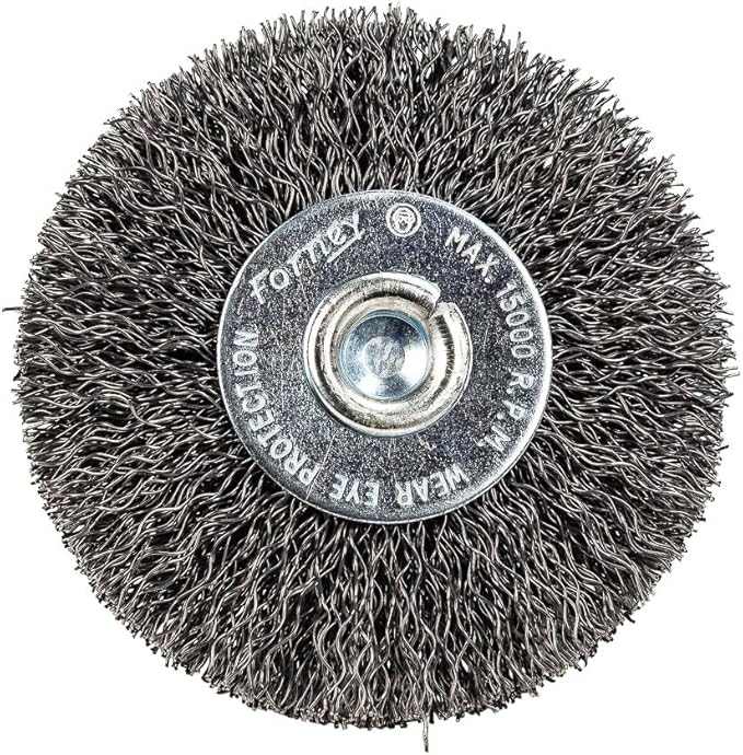 Forney 60015 Wheel Brush, Coarse Crimped Wire with 1/4-Inch Shank, 2-1/2-Inch