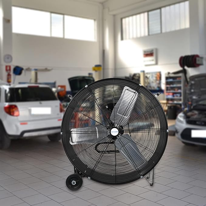 BILT HARD 30 inch High Velocity Drum Fan, 13000 CFM 2-Speed Heavy Duty Industrial Shop Fan for Garage, Warehouse, Workshop, Factory and Basement, UL Listed, Black