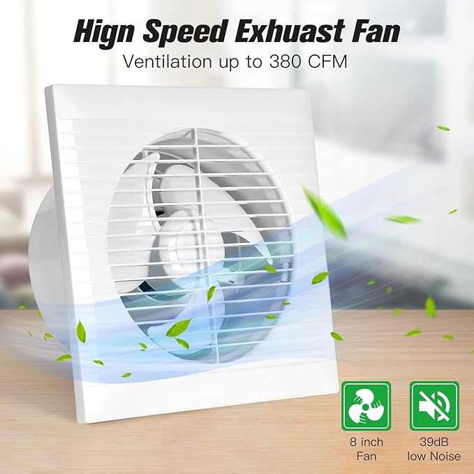 blessny Solar Powered Exhaust fan, 25W Solar Panel + 8" Ventilation Vent Fan for Outside Greenhouse, Chicken Coop, Shed, Pet House