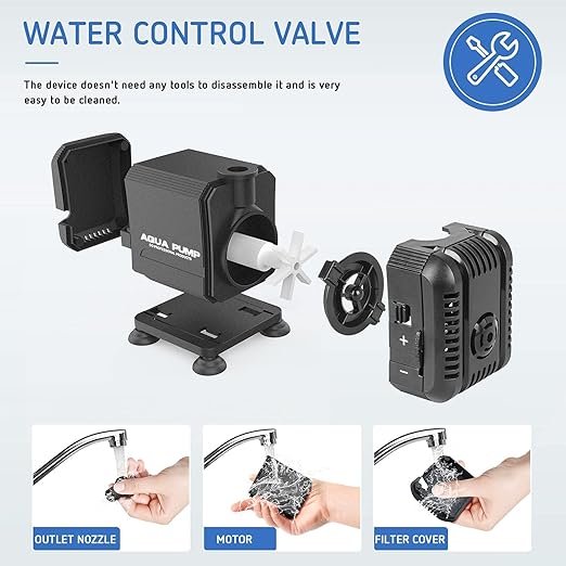 Simple Deluxe 400GPH 15W Water Table Pump (1500L/H) with 3 Nozzles, Perfect for Fish Tank, Pond, Aquarium, Statuary, Hydroponics, Black