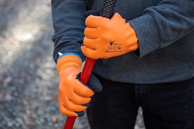Waterproof cold weather Double Coated Windproof HPT Plam and Fingers Acrylic Terry inner