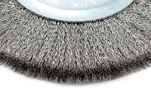 Forney 72743 Wire Wheel Brush, Fine Crimped with 1/2-Inch and 5/8-Inch Arbor, 5-Inch-by-.008-Inch