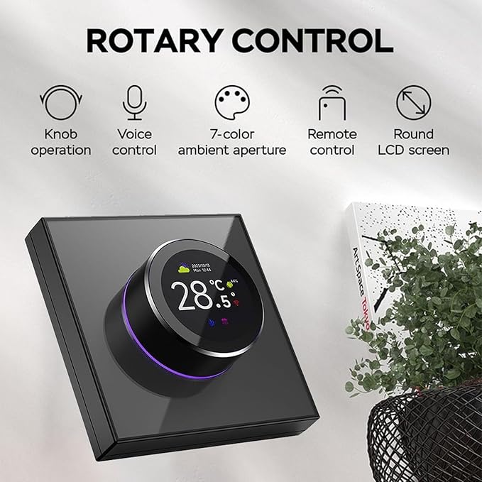 WiFi Smart Thermostat,Temperature Controller,Smart Thermostat for Home,Voice Compatible with Tuya,Heating Digital Thermometer with 1.32in TFT Screen
