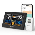 Raddy N75 Wi-Fi Weather Station with App Control, 7.5" Color Display Indoor Outdoor Thermometer, Accurate Weather Forecast, Network Time, Frost Alert, Adjustable Backlight for Home Use