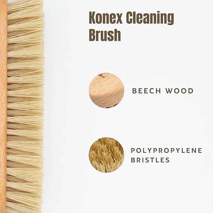 Konex Heavy-Duty Peanut-Shaped Brush 2-Pack, Durable and Long-Lasting Design for Tough Surfaces, Home and Industrial Use