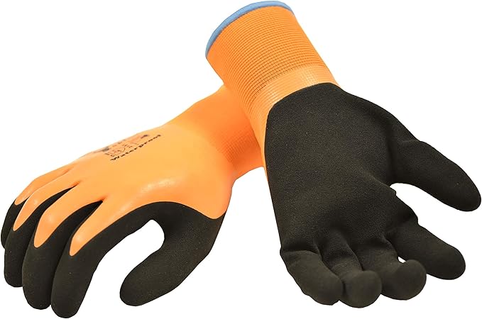 Waterproof cold weather Double Coated Windproof HPT Plam and Fingers Acrylic Terry inner