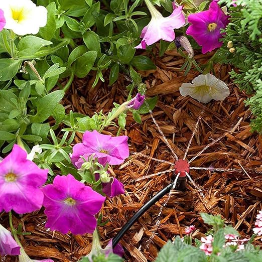 50 Pieces Adjustable Irrigation Drippers, Adjustable 360 Degree Water Flow Drip Irrigation System,Drip Emitters Perfect for 4/7mm Tube by Korty
