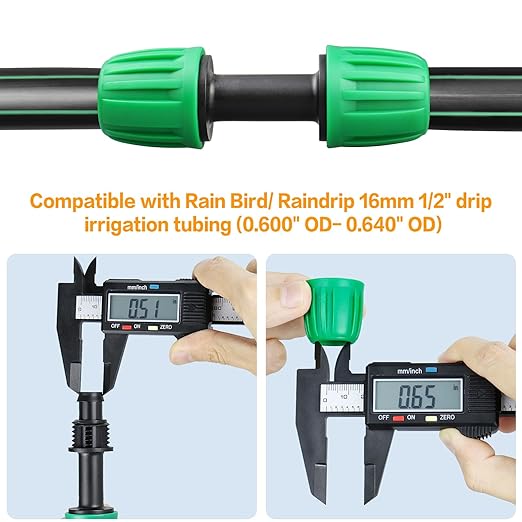 Gardrip 20 Pieces Drip Irrigation Fittings for 1/2 Inch Drip Tubing (1/2" ID x 0.65" OD)：1/2'' Irrigation Tubing Connectors Including Couplings Tees Elbows Valves Reducing Tee Plugs 3/4" Adapters