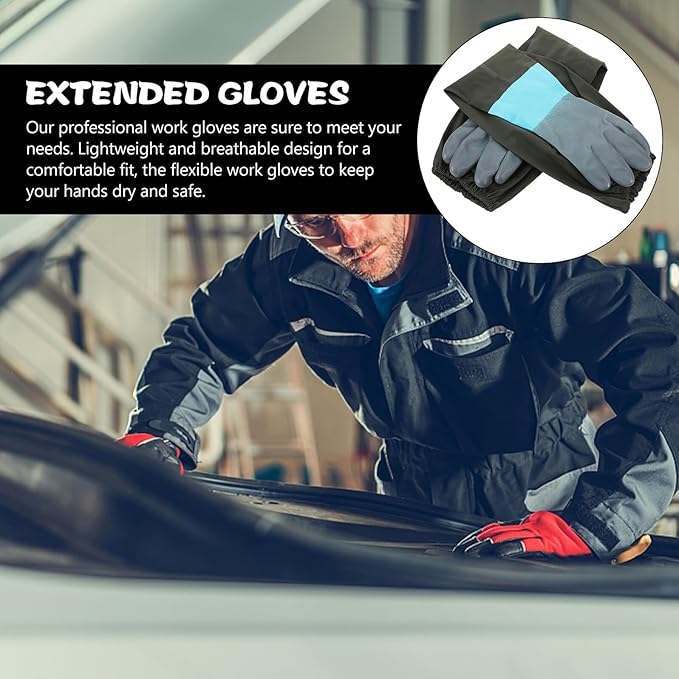 HOMSFOU Cut-resistant Waterproof Protective Work Gloves 70cm Extended Length Heavy Duty Safety Gloves for Outdoor and Warehouse Use