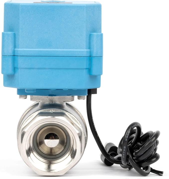 U.S. Solid WiFi Smart Motorized Ball Valve 1 inch NPT for Water Control, Irrigation, 2 Way 304SS Electric Valve, USB Powered, Status Indicator, Flow Direction, Remote On/Off Control, NSF Certified