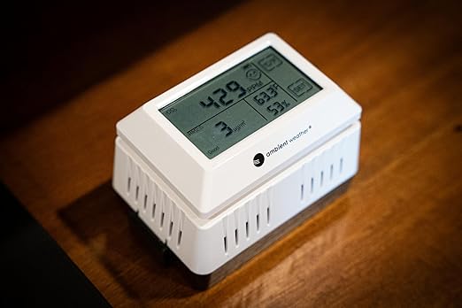 Ambient Weather AQIN Pro Wireless Indoor Air Quality Index with PM1, PM2.5, PM4, PM10 and CO2 Particulate Monitor
