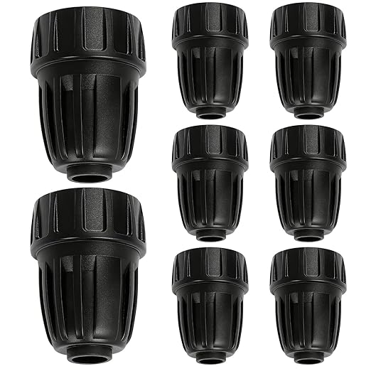 8 Pack 3/4" Garden Hose To 1/2" Irrigation Tubing Adapter, 1/2 Inch Drip Irrigation Tubing To Faucet Garden Hose Adapter 3/4 Inch FHT To 1/2 Inch Supply Line Adapter Fittings