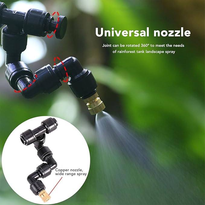 Luocute Reptile Fogger, Smart Spray System with Timer 360 Adjustable Nozzles, Automatic for Terrarium Chameleons Snakes Frogs Turtles