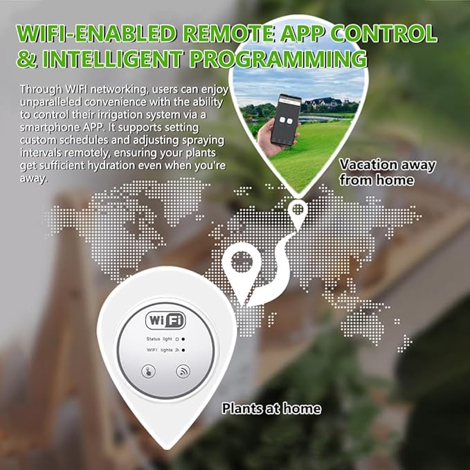 WiFi Gardening Water Timer Cellphone APP Control Garden Automatic Watering Device Balcony Irrigation Controller (3 nozzles Set)