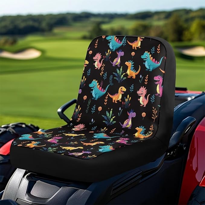 Dinosuar Universal Riding Lawn Mower Seat Cover, Heavy-Duty Waterproof Seat Cover Fits Tractor Seat Backrests Without Armrests