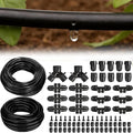 250FT Drip Irrigation Tubing Kit with 1/2 Irrigation tubing, 1/4 inch Dripline, and Irrigation Parts for Garden, Raised Beds, and Greenhouse Watering