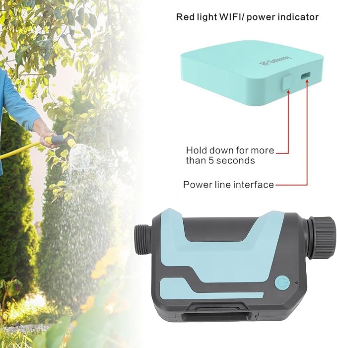 HEEPDD 433MHz Single Way WiFi Water Timer, Dual Mode Control Water Proof Smart Automatic Irrigation Controller with Sturdy Brass Inlet Outlet for Lawn Farm Garden