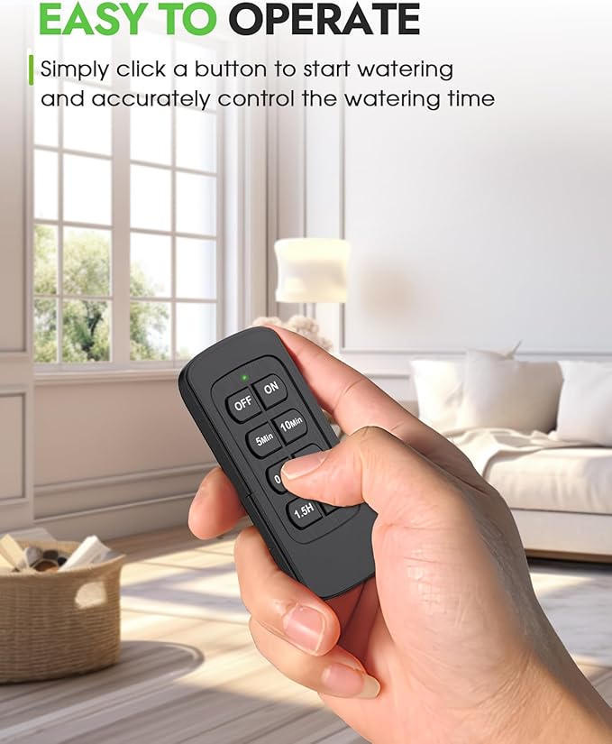 Insoma Remote Control Sprinkler Timer with Brass Inlet & Outlet, Garden Hose Timer Turns Water Off Automatically, Up to 120 Minutes of Run Time, for Faucet, Lawn, Drip, Soaker Hose, IP55 Waterproof