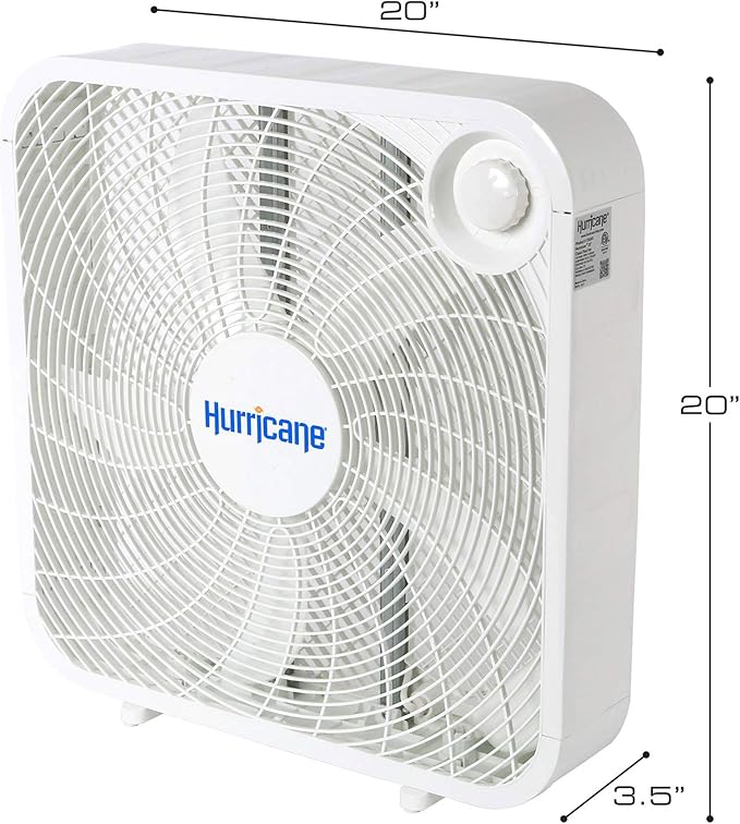Hurricane 5 Pack Floor Box Fan, 3 Speed Powerful & Quiet Cooling, Classic, 20"
