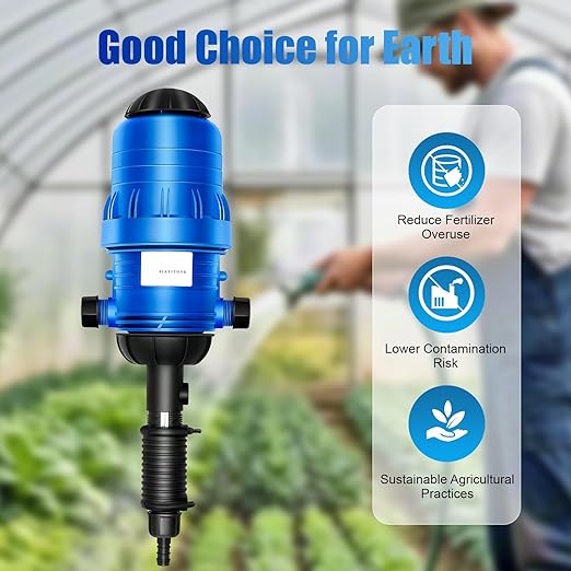 JAYGOVAN 0.4%~4% Adjustable Fertilizer Injector Water Powered Chemical Liquid Doser Dispenser 4.4~660.43 Gallons/h Drip Irrigation Injector Dosing Pump Water Powered Liquid Dispenser