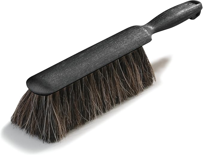 SPARTA Flo-Pac Counter Brush, Bench Brush, Dustpan Brush with Long Lasting for Counters, Floors, And Fireplace, 8 Inches, Black, (Pack of 12)