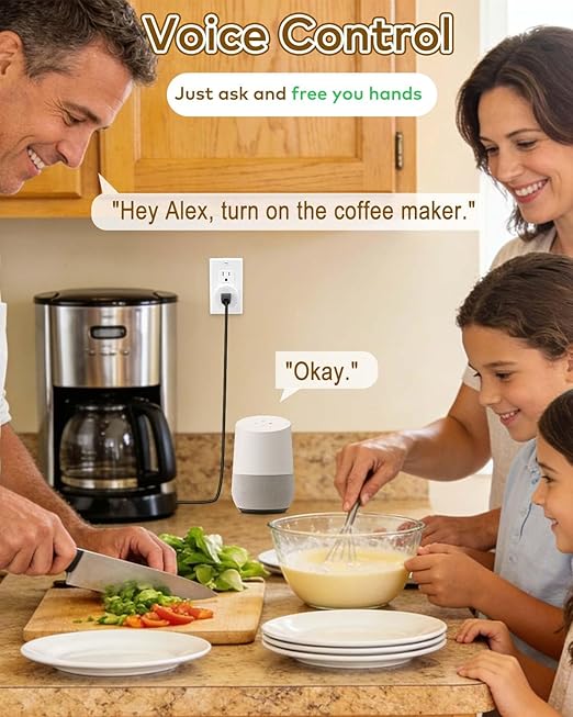 Wireless Remote Control Outlet Plug,NineLeaf Smart Outlets for Household,On Off 2 Smart Plug 1 Switch Compatible with Tuya,Alexa and Google Assistant,Timer Outlet,No Wiring,White
