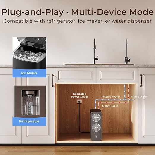 VIOMI V8 Pro 800GPD Reverse Osmosis System, 9 Stage Tankless Under Sink RO Water Filter, NSF/ANSI 372 & 58 Certified, 3:1 Pure to Drain, Reduce PFOA/PFOS, Smart LCD Faucet, Incl. 1 Extra Filter