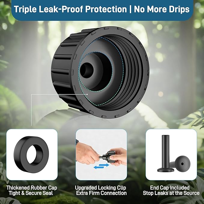 Outdoor Misting System Patio Cooling Kit 100FT Patio Misters with Mist Hose Nozzles Water Mister Cooling System for Backyard Garden Deck Pergola Gazebo Greenhouse Chicken Coop Dog Kennel